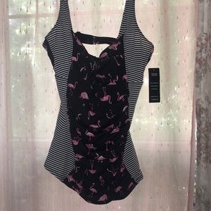 Torrid one piece swimsuit. With flamingoes.